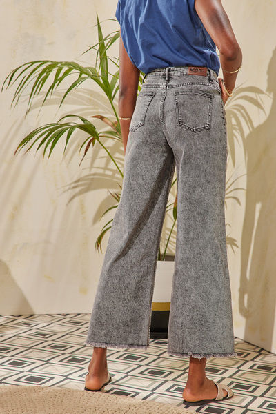 Εικόνα της Denim παντελόνι wide leg