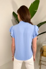 Picture of Ruffled satin blouse with knot