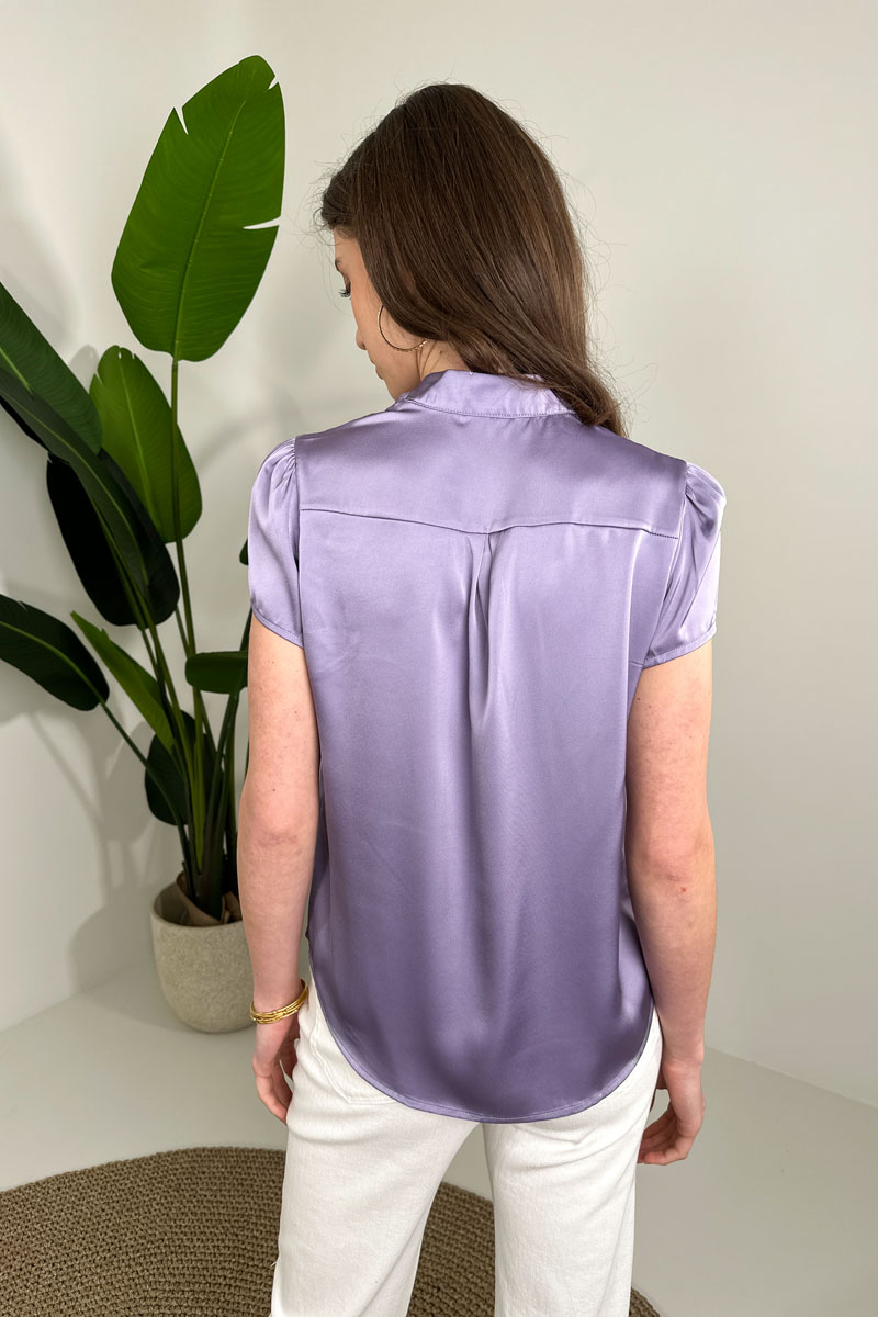 Picture of Satin blouse with V neckline