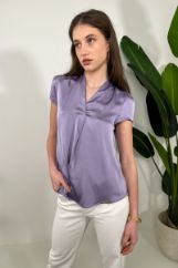 Picture of Satin blouse with V neckline