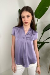 Picture of Satin blouse with V neckline