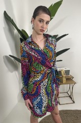 Picture of Printed wrap dress