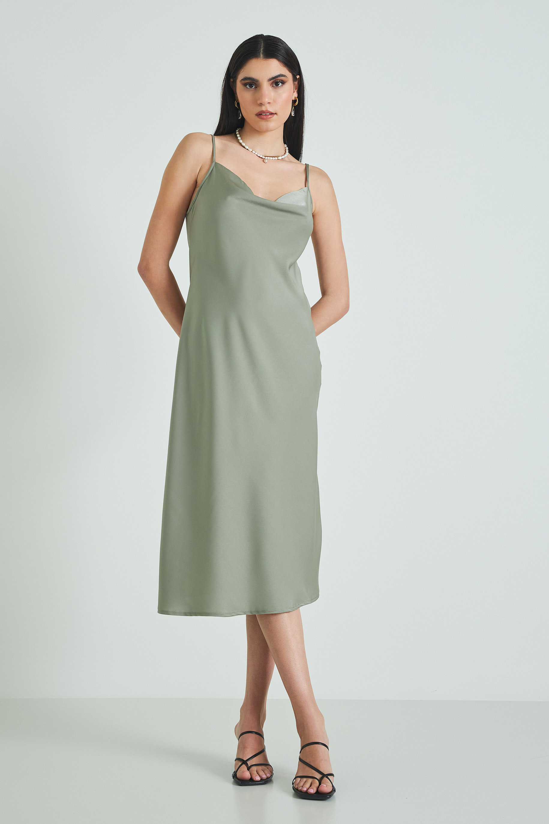 Picture of Satin dress with straps