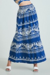 Picture of Printed ruffled maxi skirt