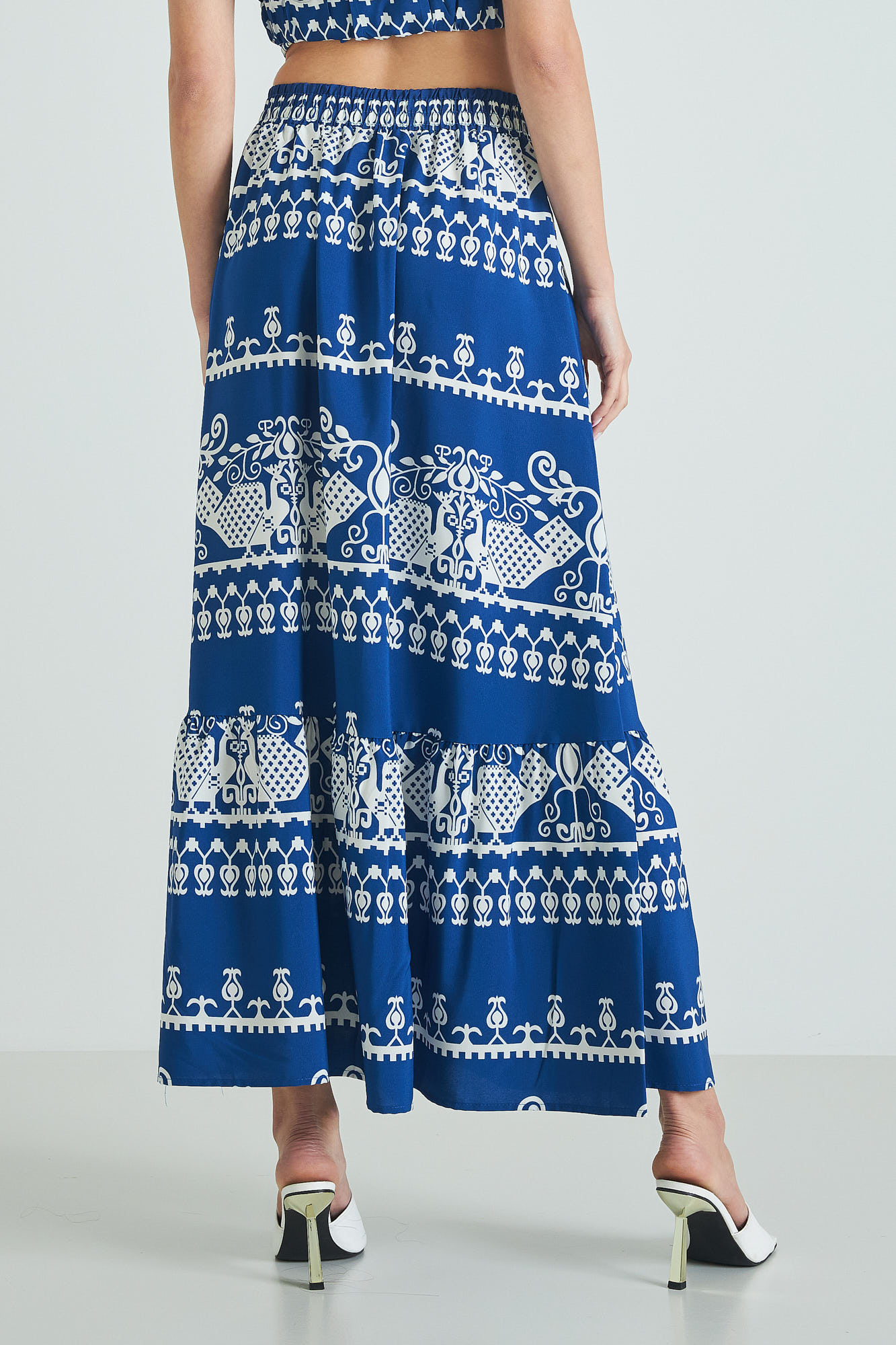 Picture of Printed ruffled maxi skirt