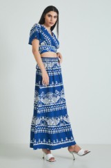 Picture of Printed ruffled maxi skirt