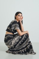 Picture of Printed ruffled maxi skirt