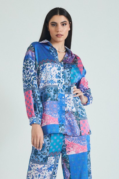 Picture of Printed satin shirt