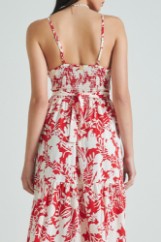 Picture of Wrap printed dress with knot