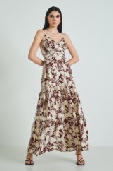 Picture of Wrap printed dress with knot