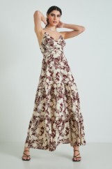 Picture of Wrap printed dress with knot