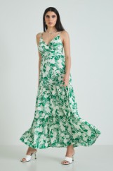 Picture of Wrap printed dress with knot