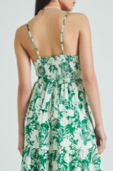 Picture of Wrap printed dress with knot