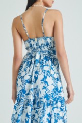 Picture of Wrap printed dress with knot