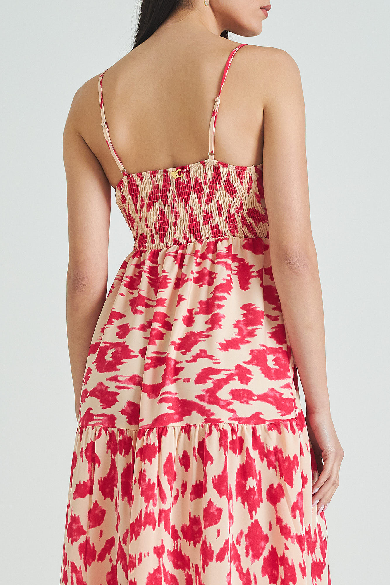Picture of Wrap ruffled printed dress