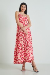 Picture of Wrap ruffled printed dress