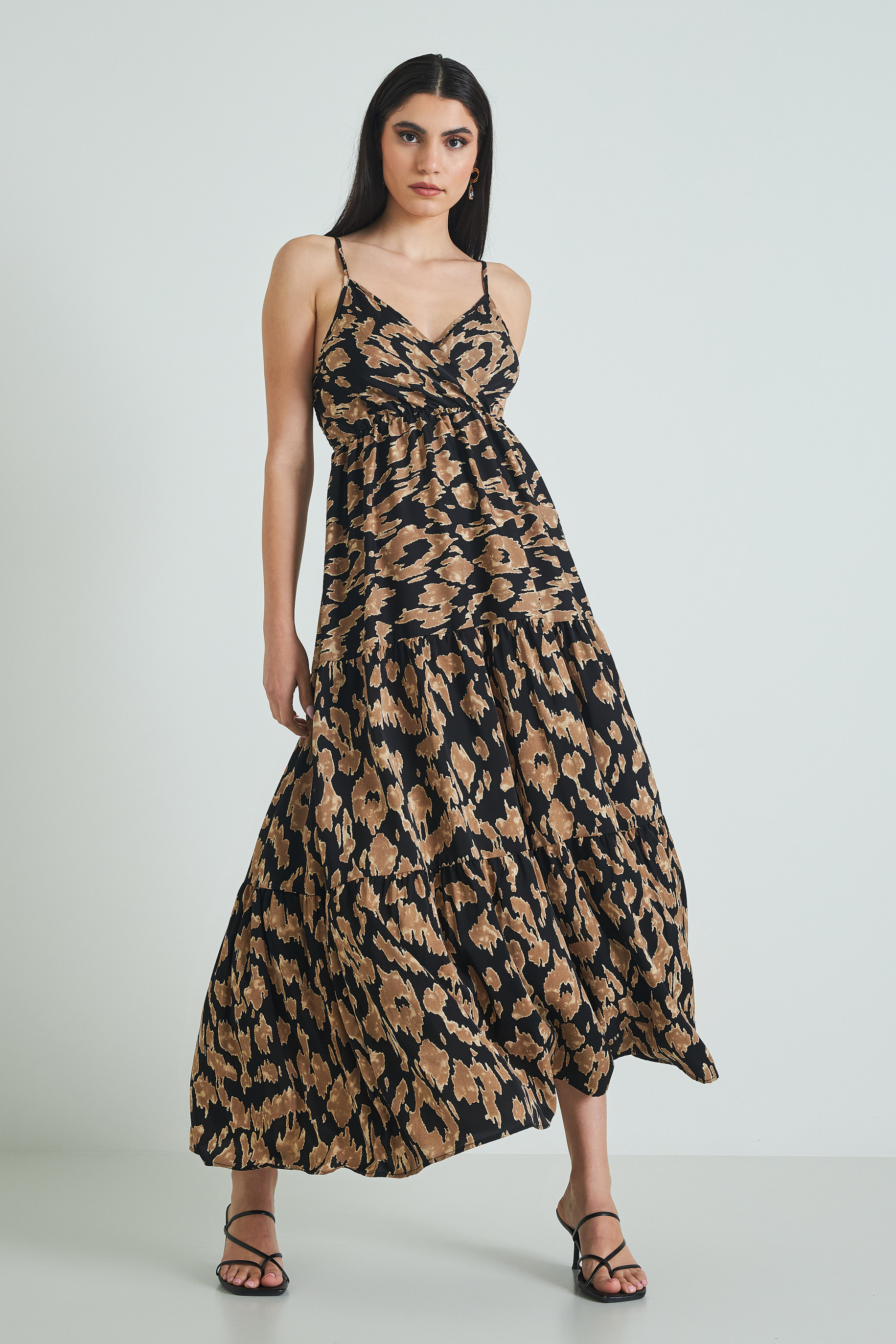 Picture of Wrap ruffled printed dress