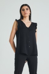 Picture of Sleeveless blouse with buttons