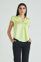 Picture of Satin blouse V neckline