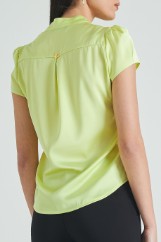 Picture of Satin blouse V neckline