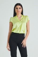 Picture of Satin blouse V neckline