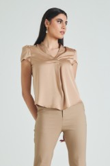 Picture of Satin blouse V neckline