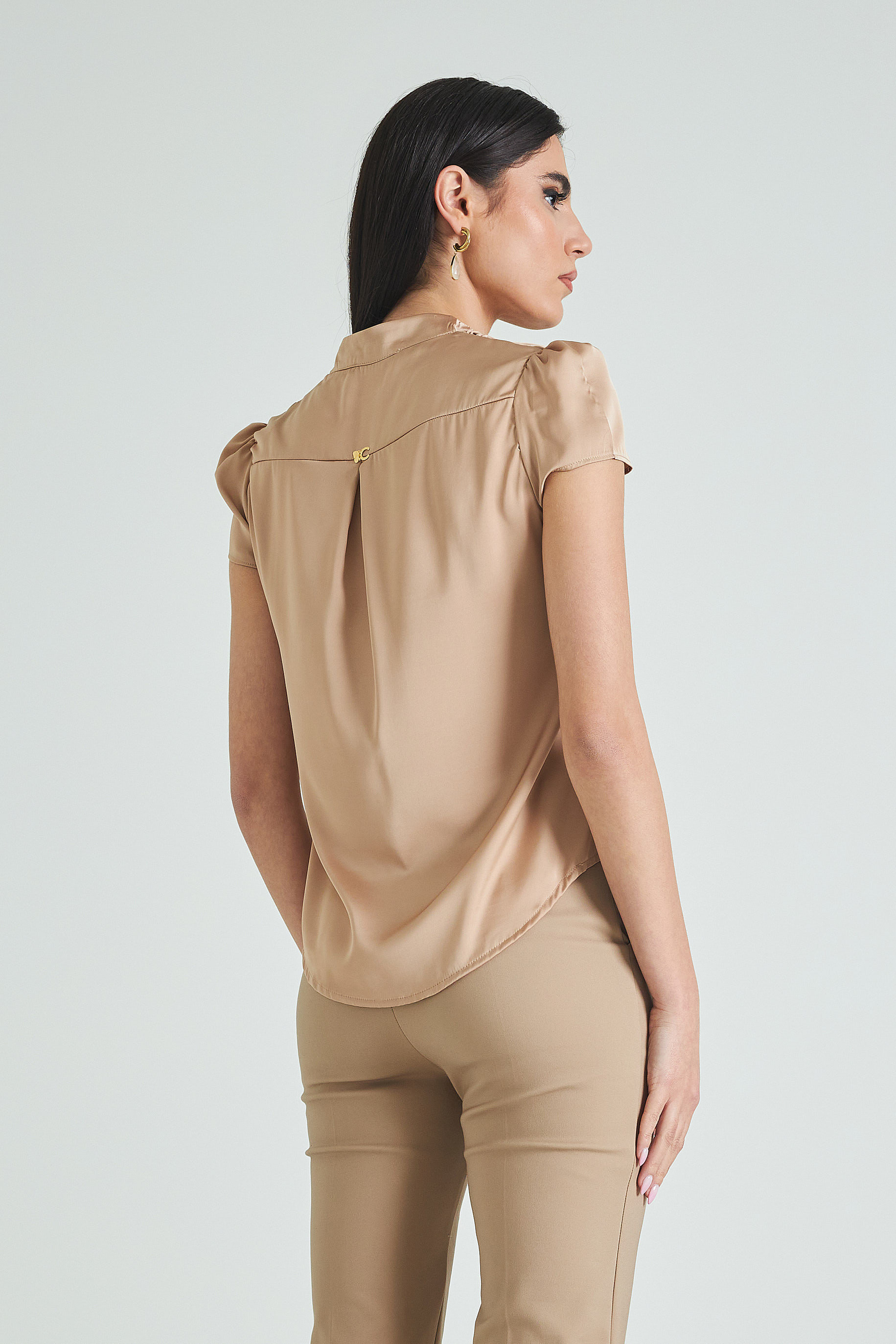 Picture of Satin blouse V neckline