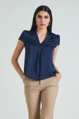 Picture of Satin blouse V neckline