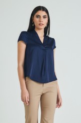 Picture of Satin blouse V neckline