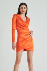 Picture of Padded satin mini dress