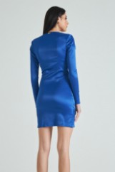 Picture of Padded satin mini dress