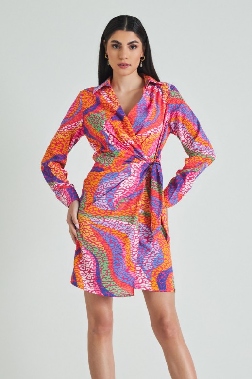 Picture of Printed wrap dress