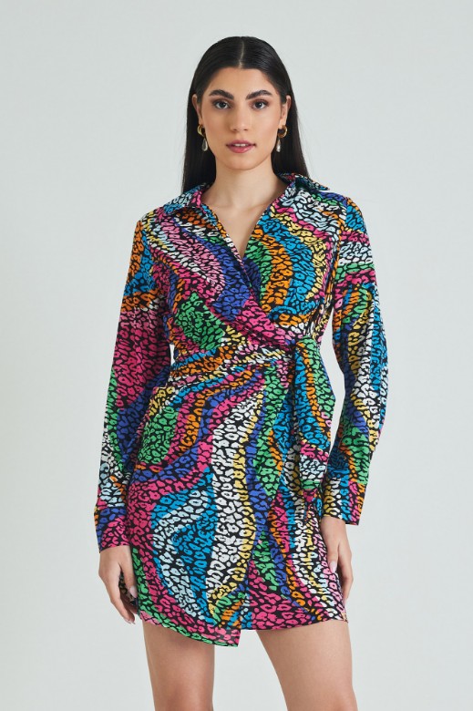 Picture of Printed wrap dress