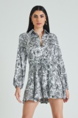 Picture of Printed dress with belt