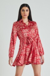 Picture of Printed dress with belt