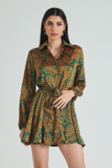 Picture of Printed dress with belt