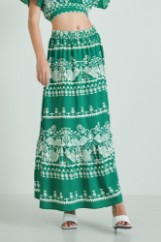 Picture of Printed ruffled maxi skirt