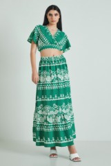 Picture of Printed ruffled maxi skirt