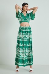 Picture of Printed ruffled maxi skirt