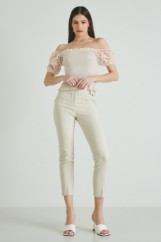 Picture of Shirred blouse with lace sleeves