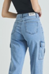 Εικόνα της Παντελόνι denim cargo