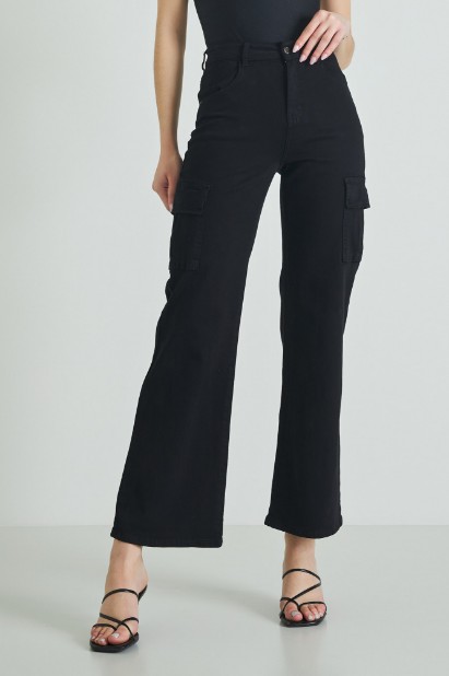 Picture of Soft denim cargo pants