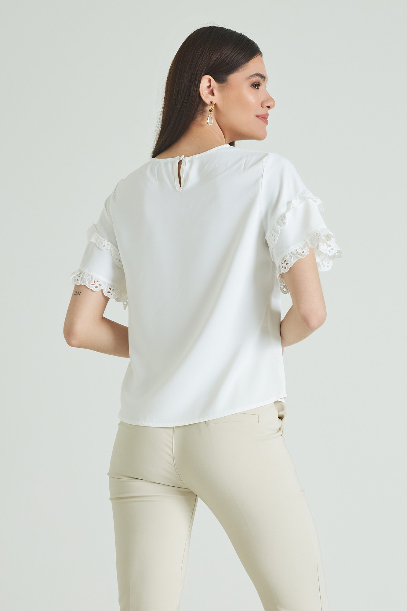 Picture of Ruffled satin blouse