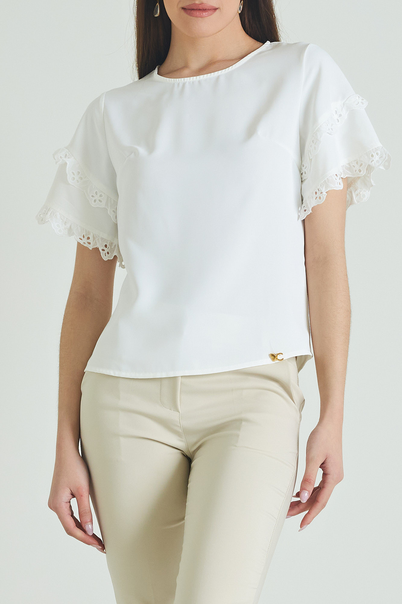 Picture of Ruffled satin blouse