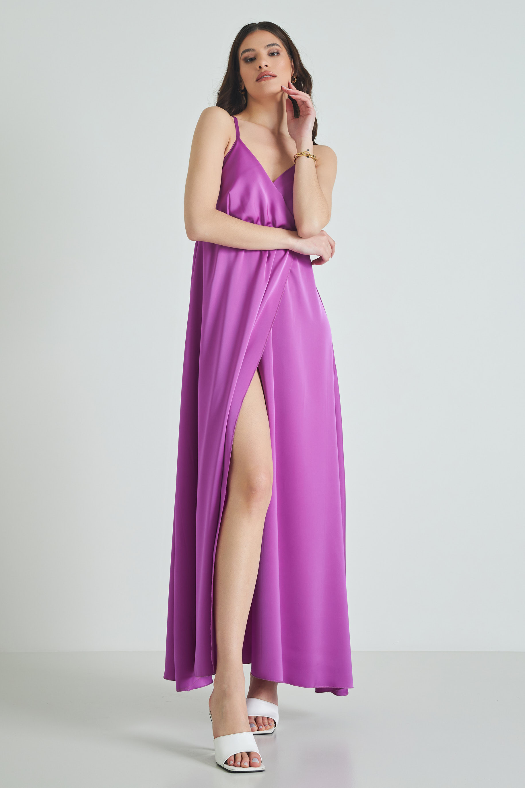 Picture of Split satin dress