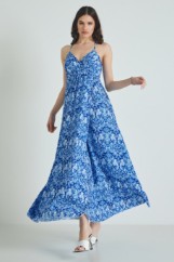 Picture of Printed satin dress