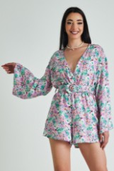 Εικόνα της Playsuit καμπάνα μανίκι και ζώνη