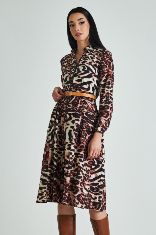 Picture of Maxi shirt belted dress