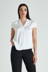 Picture of Satin blouse with V neckline