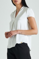 Picture of Satin blouse with V neckline